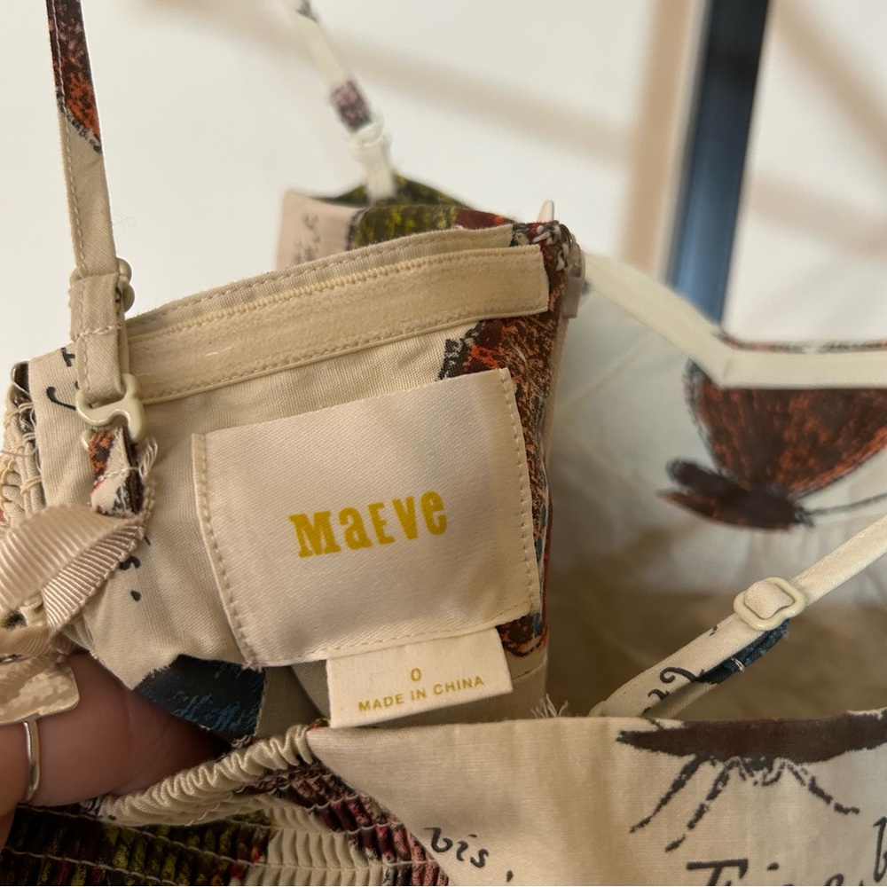 Anthropologie Maeve Lepidoptera Butterfly Dress Botanical Whimsical Fairy Size 0 - Picture 6 of 8